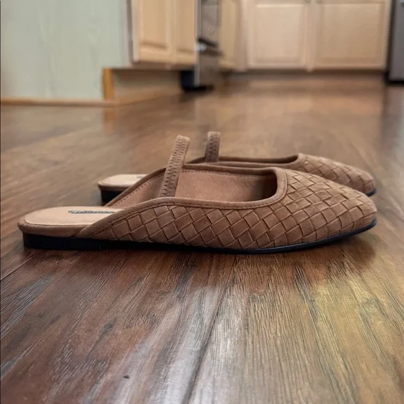 Madewell The Greta Woven Suede Ballet Flat Mule Warm Hickory Size 5.5 - Picture 5 of 10